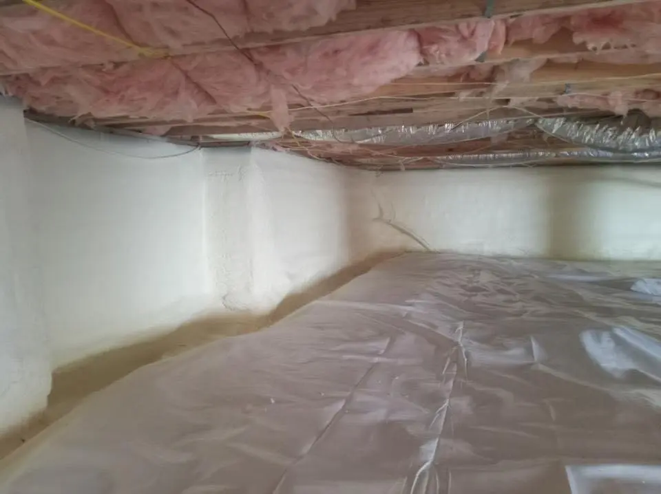 Crawl space encapsulation with closed-cell spray foam for Attic Insulation in Raynham